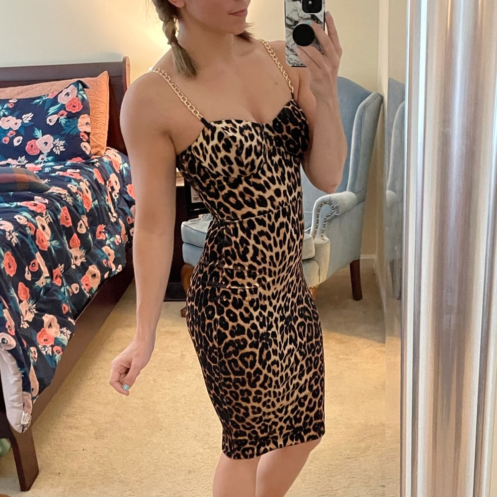 Fashion Nova Leopard Dress SZ XS